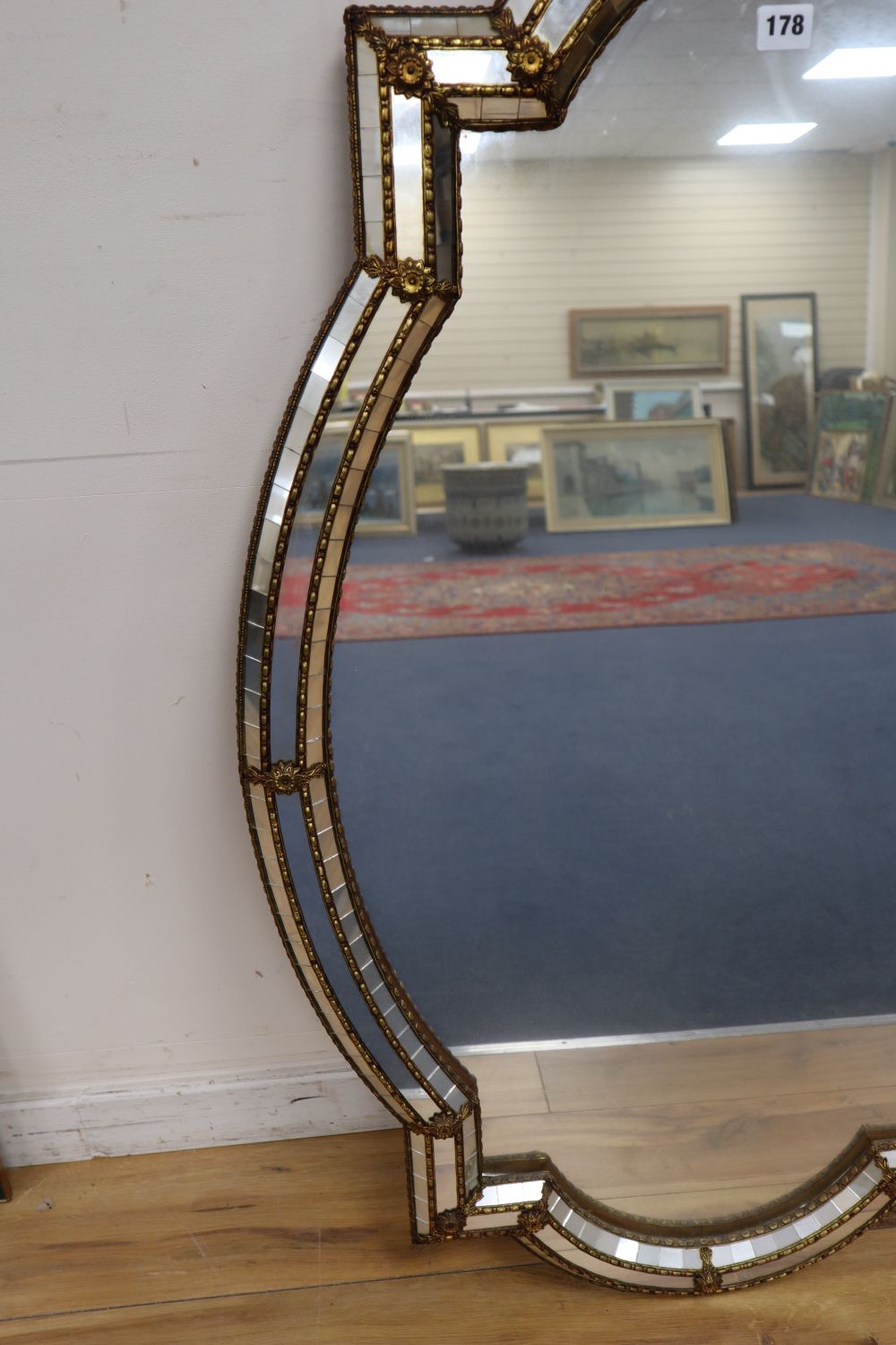 A Venetian style wall mirror, width 72cm height 110cm